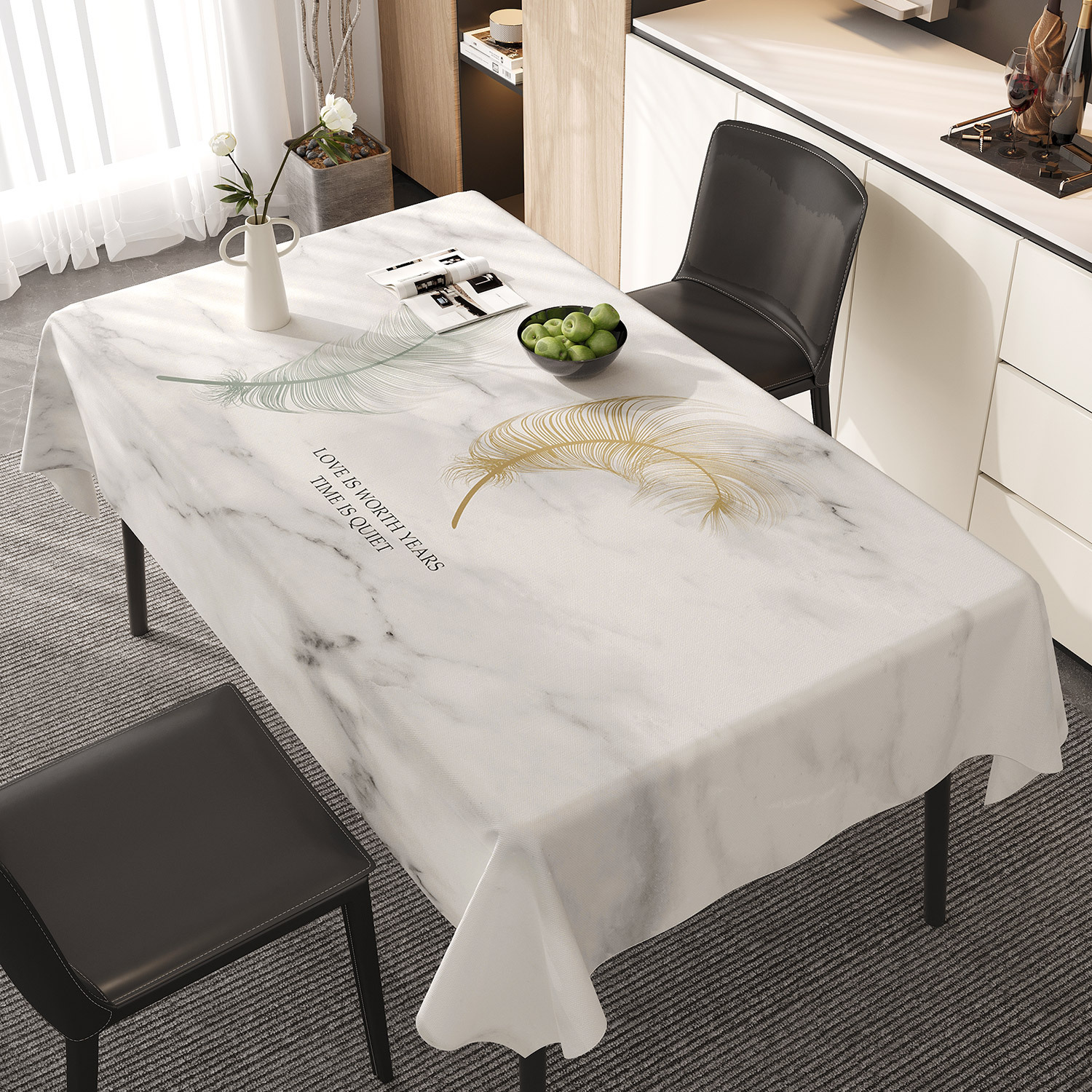 北欧风桌布免洗防水防油防烫餐桌布2025新款轻奢高级感台布茶几垫