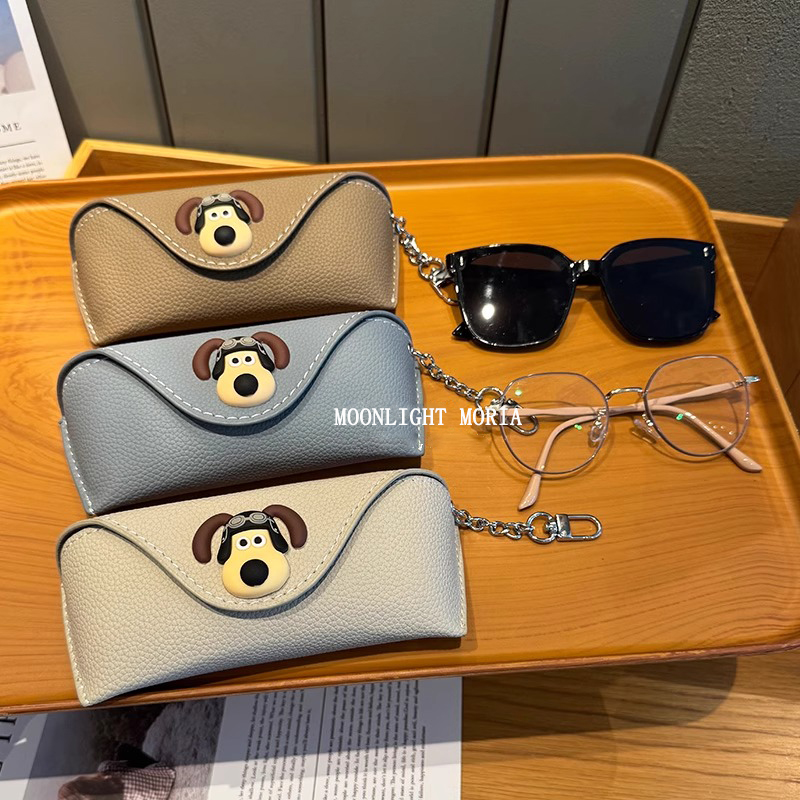 原创卡通飞行狗挂式眼镜盒女大空间便携挂包太阳镜墨镜抗压眼镜袋