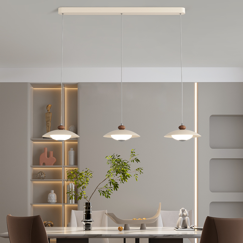 简约现代餐厅飞碟吊灯吧台奶油风三头家用护眼卧室书房床头小吊灯