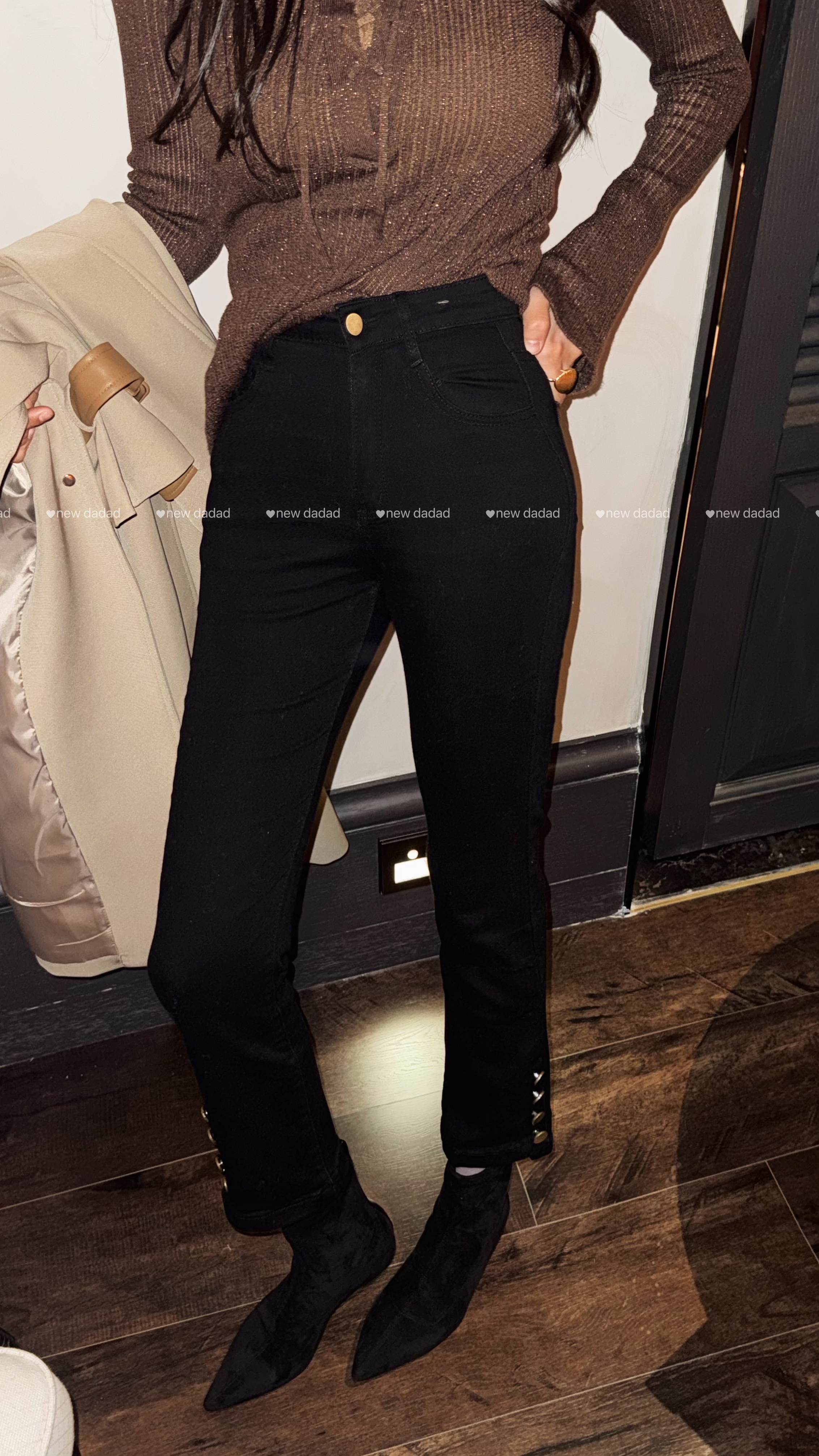 NEW DADADA气质时尚设计师直筒复古百搭女士经典休闲裤子DDM994