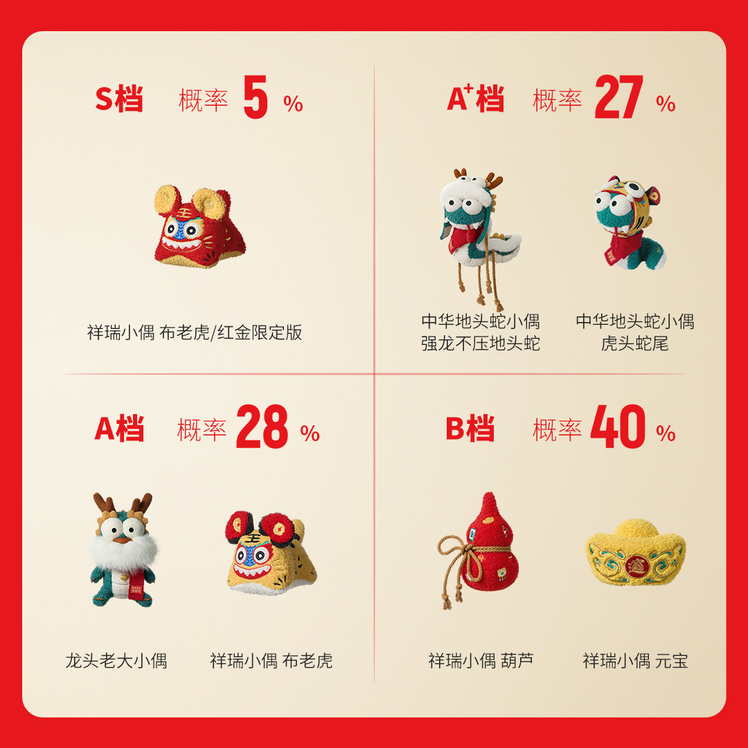【新品】问童子祥瑞系列小偶盲盒布老虎葫芦元宝小偶