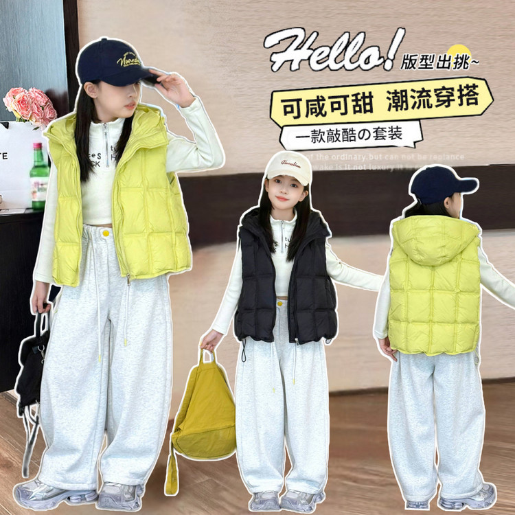 优选新款秋冬儿童时尚马甲百搭女童保暖冬装女童冬装