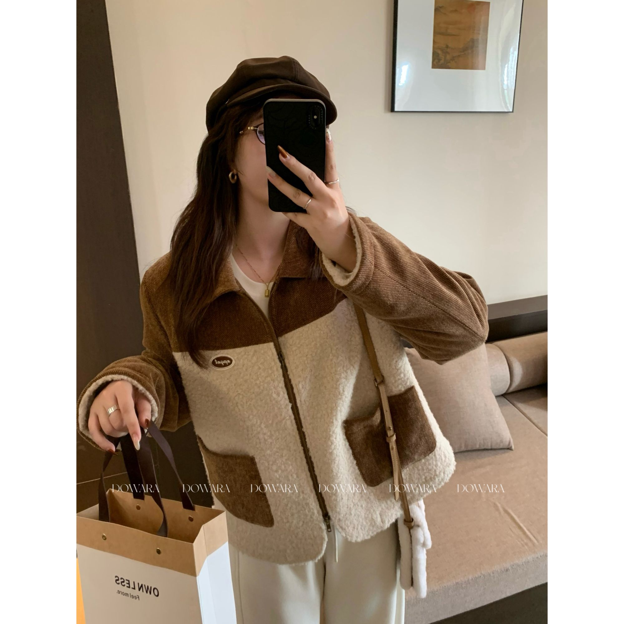 现货3107X 大婉酱肉肉微胖定制【三分甜可可】冬季双拉链上衣外套女