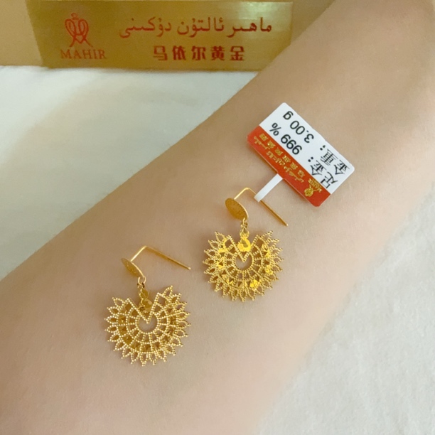 足金耳环3.00克（960/克）