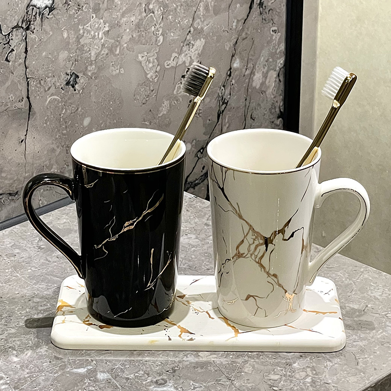 高档轻奢漱口杯高端刷牙杯子家用牙刷杯牙杯洗漱杯牙刷置物架套装