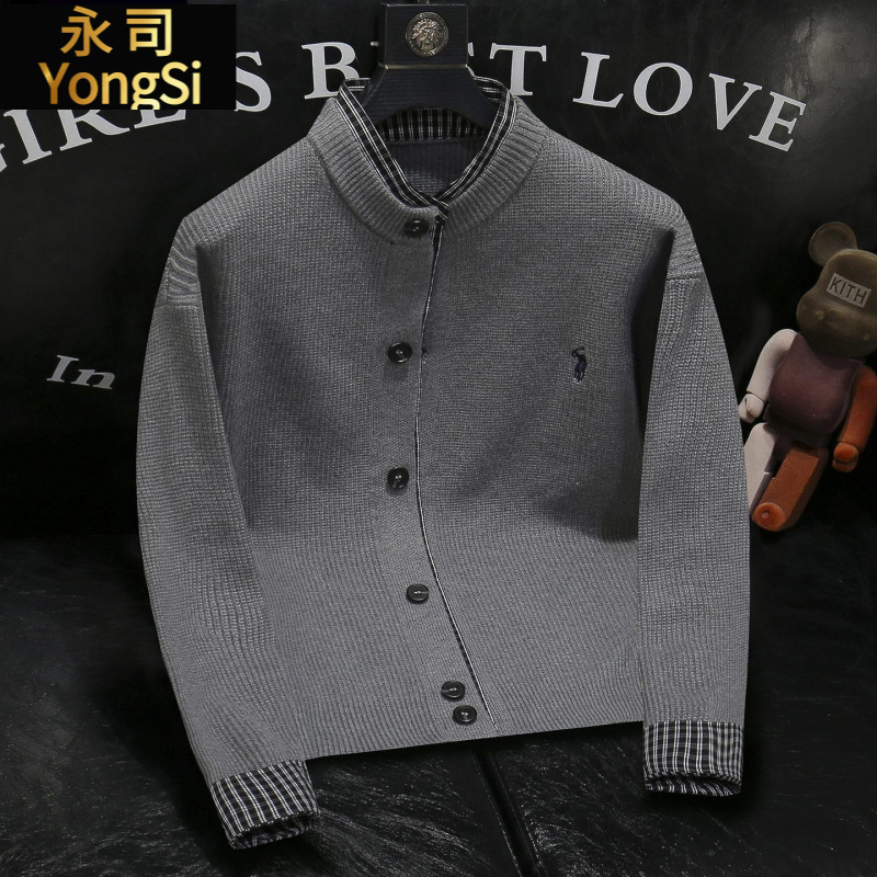 2025秋冬新款男士圆领针织开衫毛衣时尚百搭休闲潮流修身外套上衣