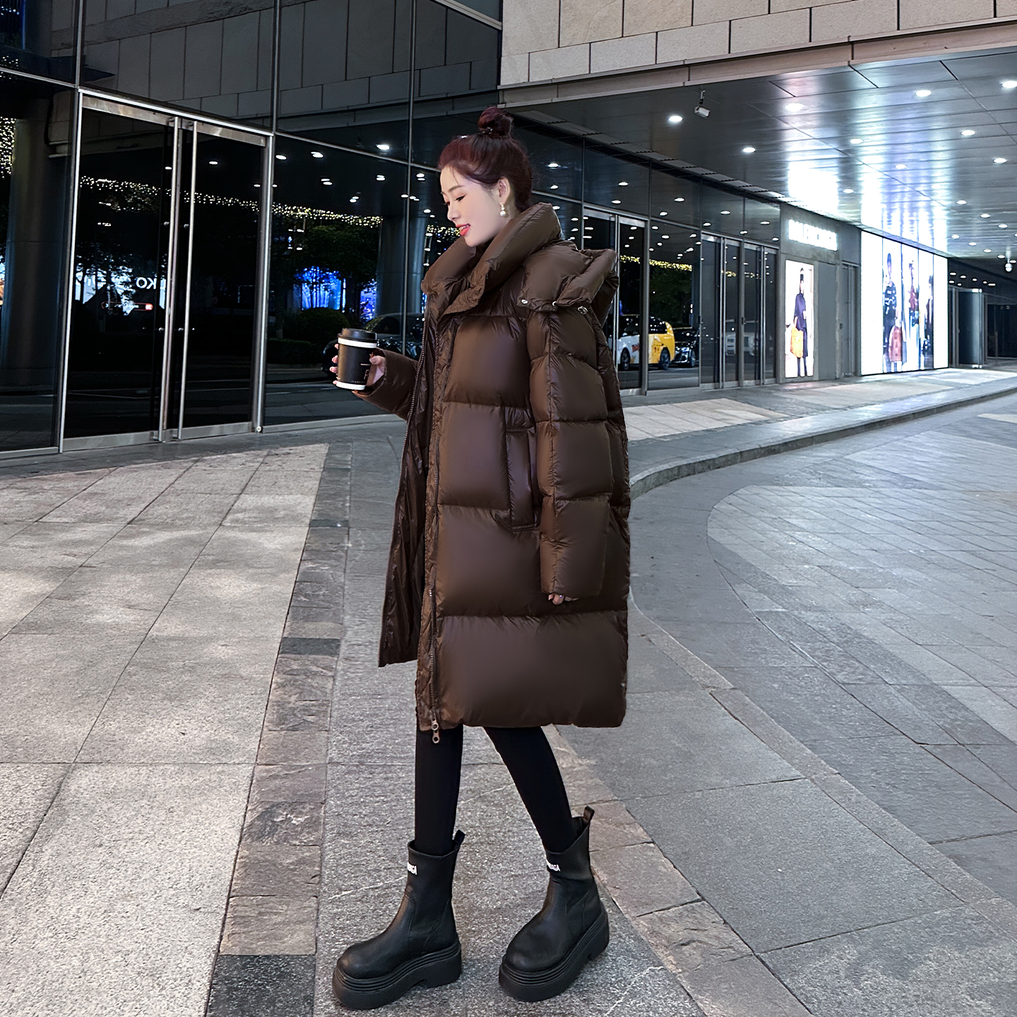 超厚羽绒服女中长款2025冬装新款连帽韩版过膝宽松极寒保暖外套潮