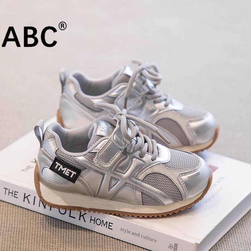 ABC中大童鞋子韩版春秋季新款跑步老爹鞋休闲运动鞋网面阿甘鞋