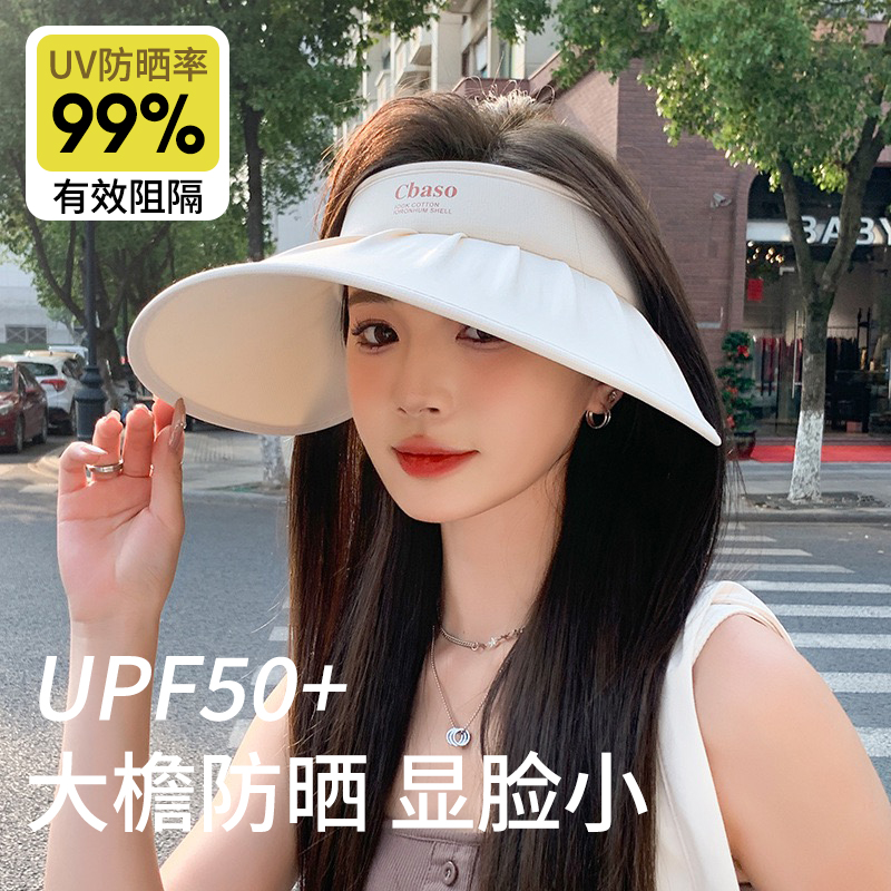 【大帽檐】送口罩 防晒褶皱设计感气质百搭显脸小空顶 可折叠贝壳帽