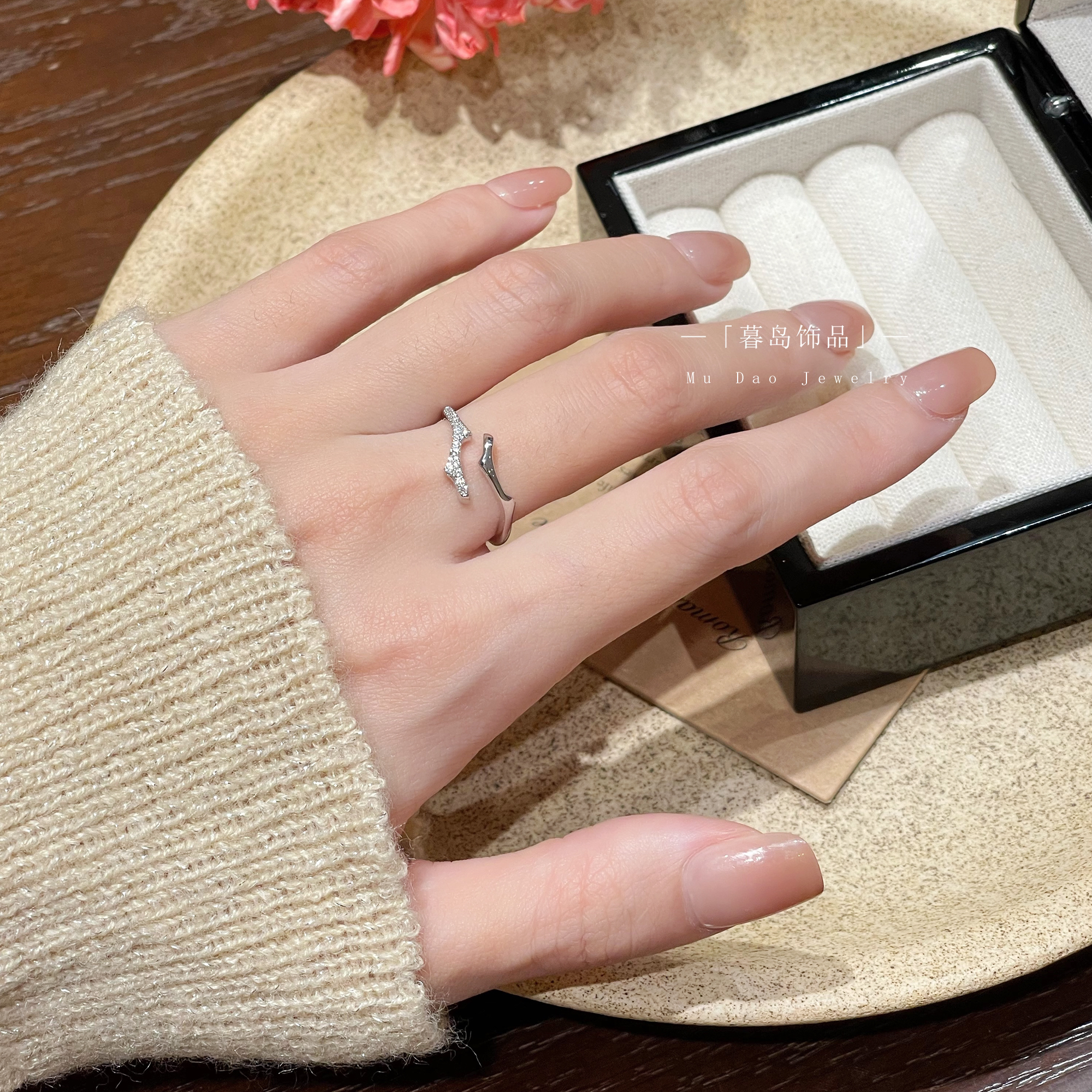 【暮岛饰品】银色简约活口戒指百搭高级气质A058