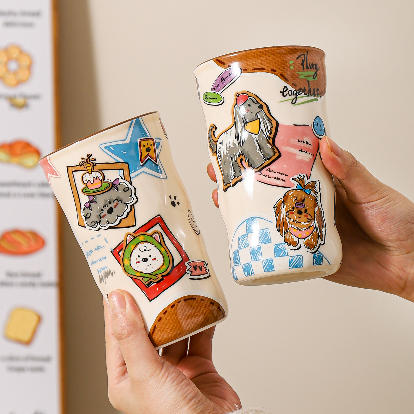 川岛屋高颜值马克杯大容量陶瓷水杯家用情侣杯子办公室牛奶咖啡杯