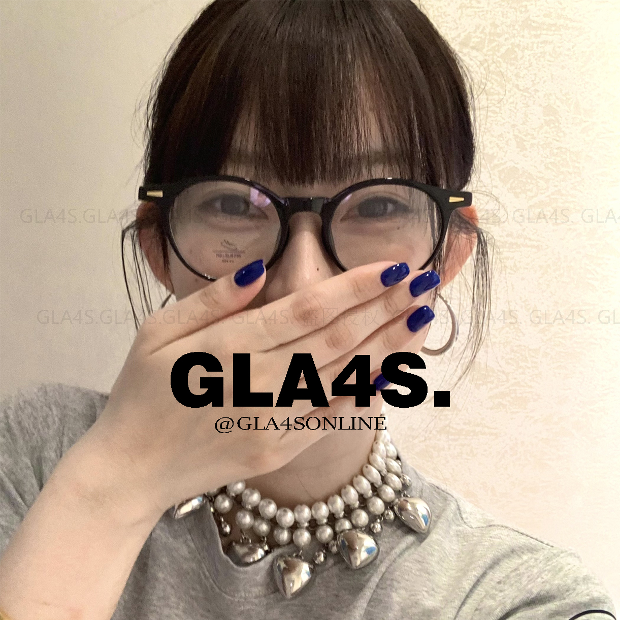 GLA4S新款日系复古超轻玳瑁高级文艺感素颜镜圆框百搭手工