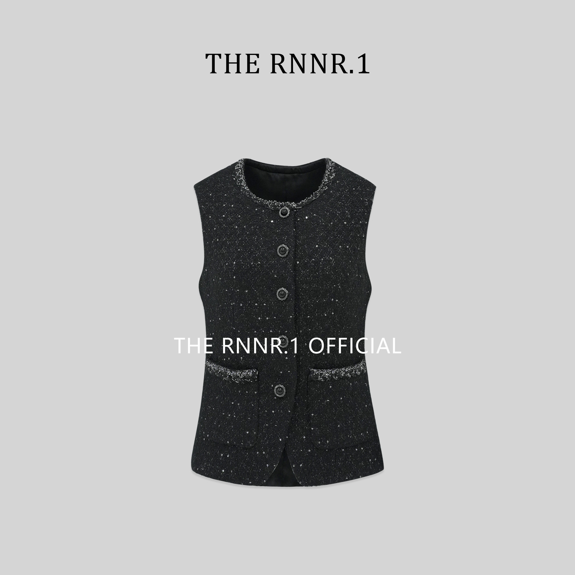 THE RNNR.1黑色高定 小香风 暗夜星河 织带马甲