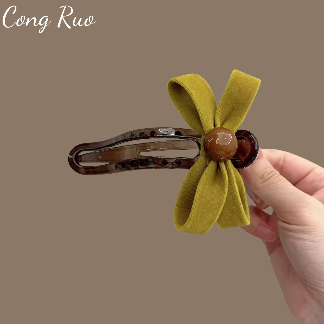 甜美丝绒蝴蝶结鸭嘴夹发夹女后脑勺盘发一字夹头饰2025新款发卡子