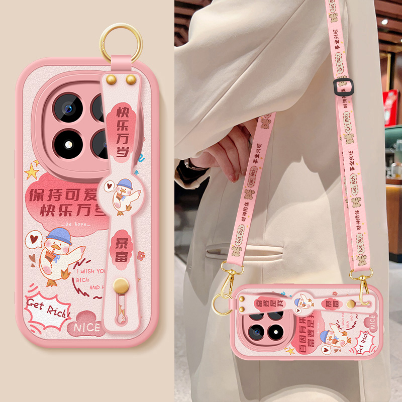 适用红米note15pro+手机壳新款redmiNote15硅胶保护套斜挎腕带女