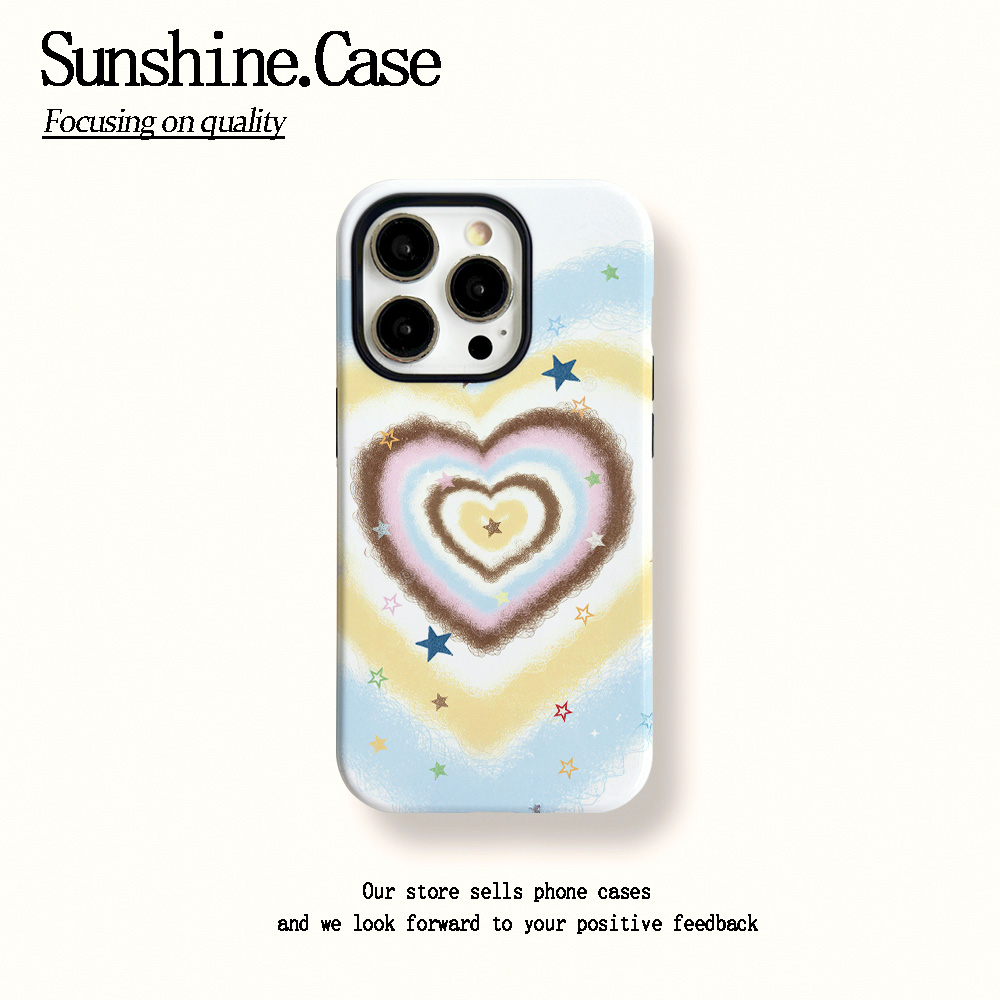 菲林二合一适用苹果华为vivo小米oppo手机壳星星爱心17PRO/16