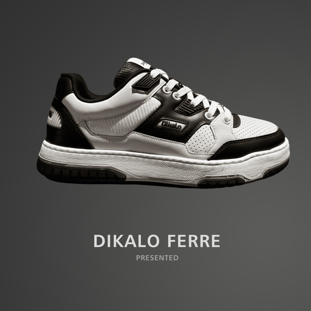 迪卡里奥费雷时尚休闲鞋53XZ1001男士新款小牛皮压花拼皮熊猫鞋