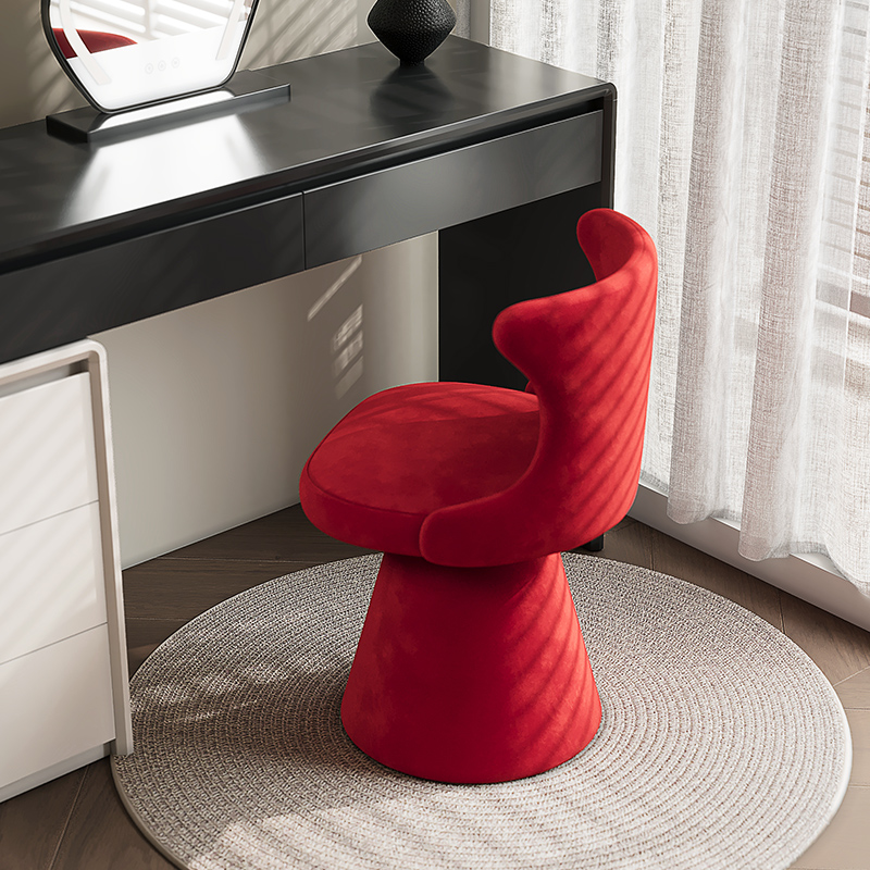 家用化妆椅女生梳妆台凳子卧室靠背旋转美甲椅子2025网红新款妆凳