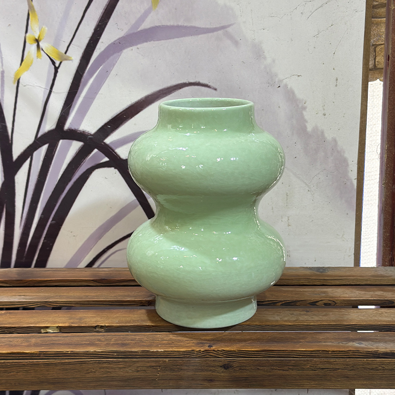【抹茶绿葫芦】景德镇陶瓷花瓶水养鲜切花桌面陶瓷花卉花盆插花花瓶