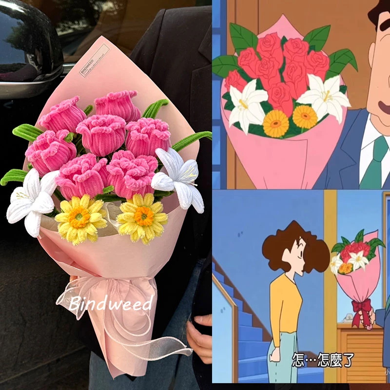 广志送美伢的花束diy手工扭扭棒玫瑰花材料包520情节人创意礼物