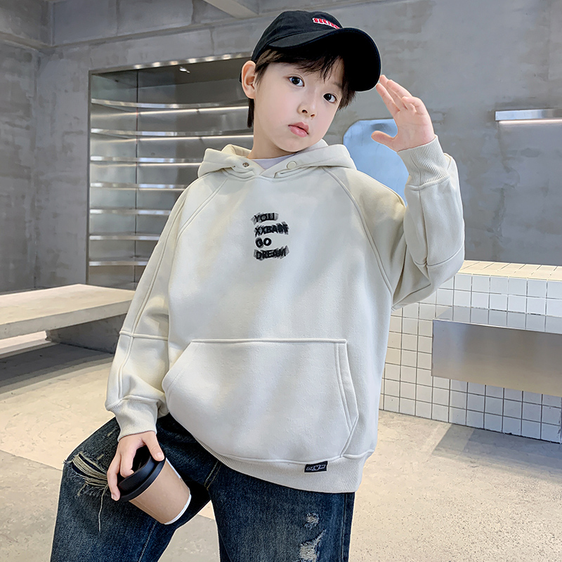 男童卫衣春秋款2025新款中大童秋装痞帅炸街男孩秋季儿童连帽上衣
