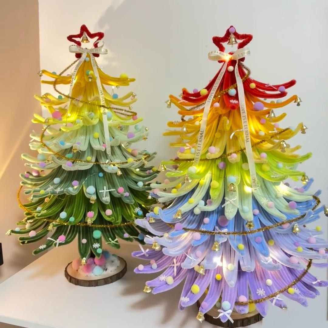 耶诞树扭扭棒手工材料包自制创意耶诞氛围节日凤冠扭扭棒材料