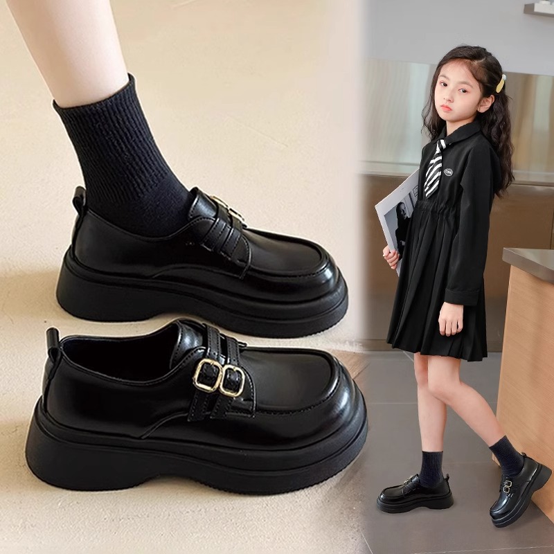 女童皮鞋6-12岁洋气春秋新款儿童黑色演出鞋软底公主鞋爆款女童鞋