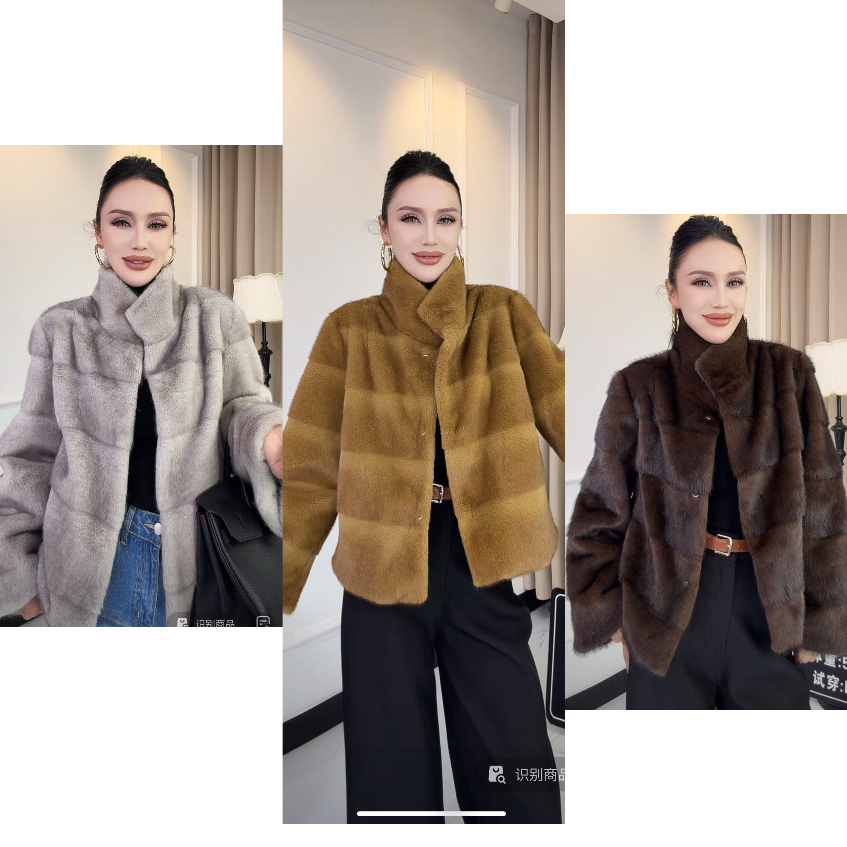 人造皮草 人造皮草ADLA新款草草外保毛仿水貂外套高级感666