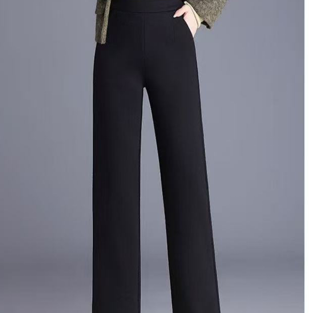 2025秋冬新品加绒窄版阔腿裤不毛不卷不起球显高显瘦遮瑕疵腿