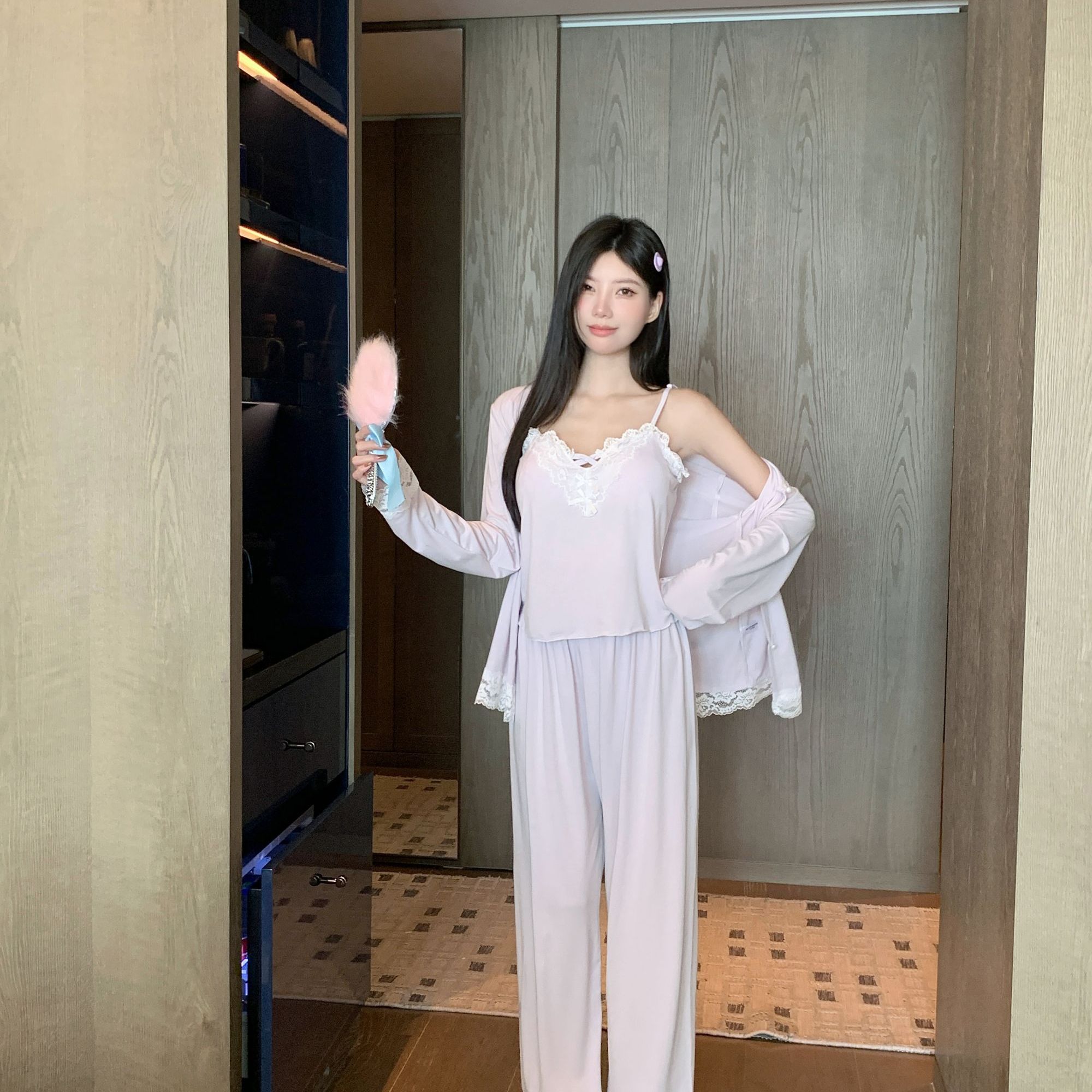 彭裳裳【月光熏衣】高级时尚宽松舒适加厚加绒保暖居家秋冬睡衣套装