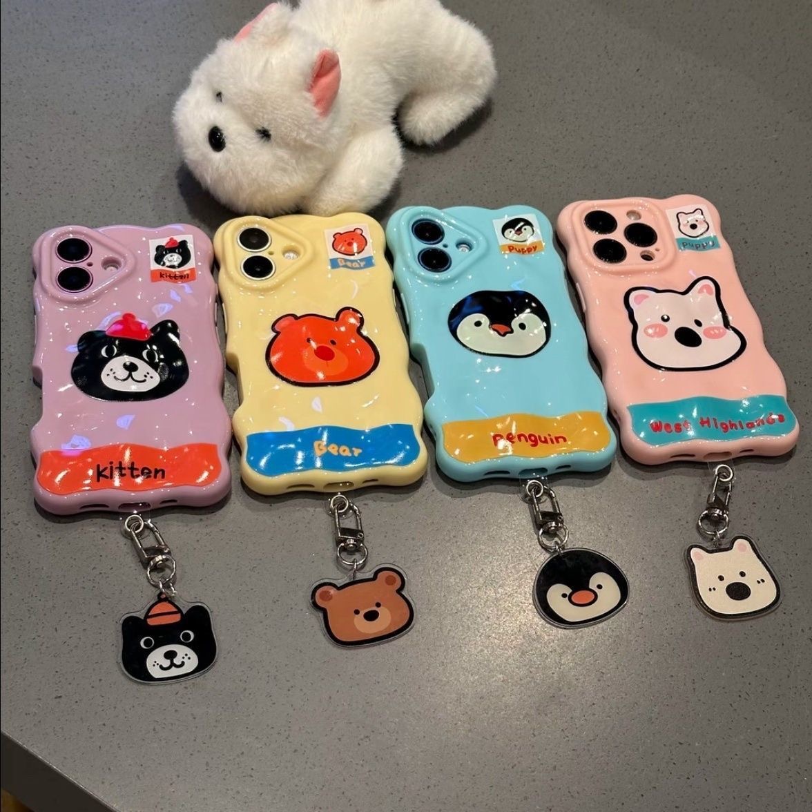 可爱动物头像石头壳适用苹果16promax手机壳15pro/14新款12可爱13