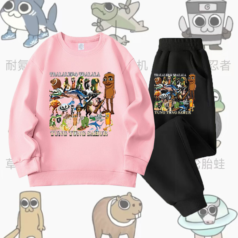 儿童套装新款2025山海经男女童卫衣卫裤潮款秋冬洋气童装两件套