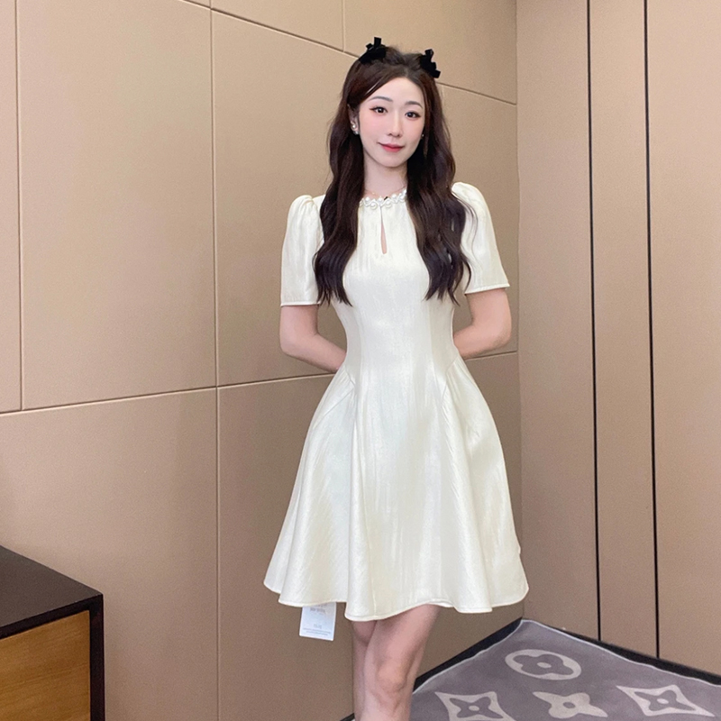 2025高贵气质名媛风连衣裙女夏季新款小香风高级感小短裙D0774