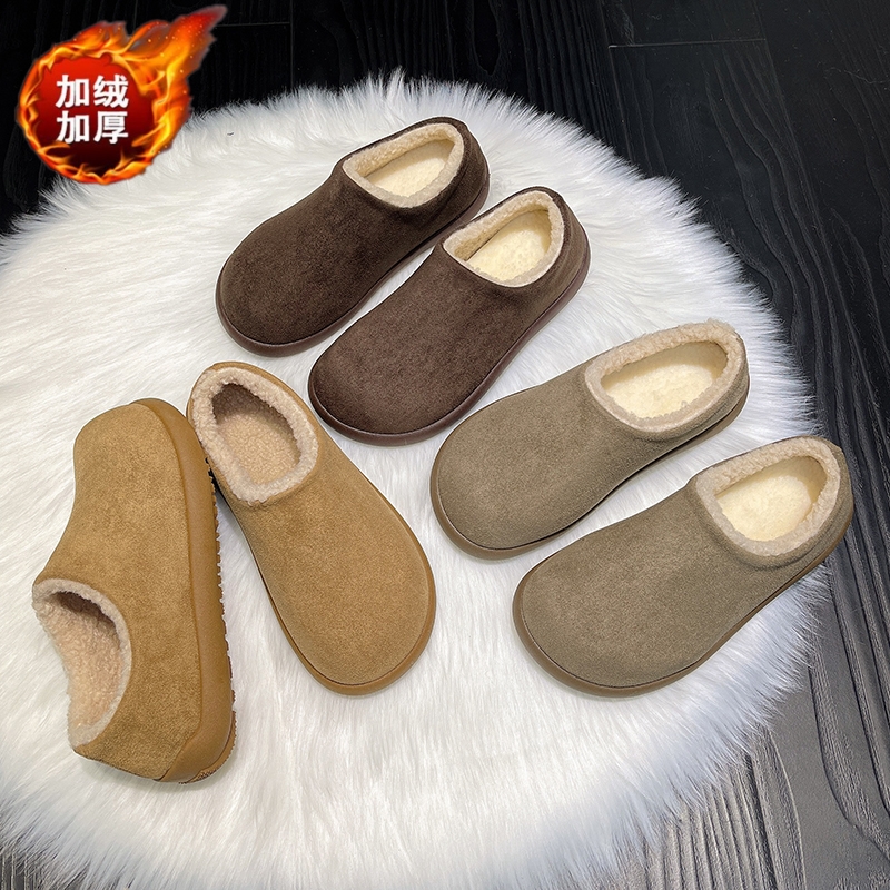 穆勒小土豆加绒勃肯鞋女全包2025冬季新款保暖雪地靴毛毛鞋女棉鞋