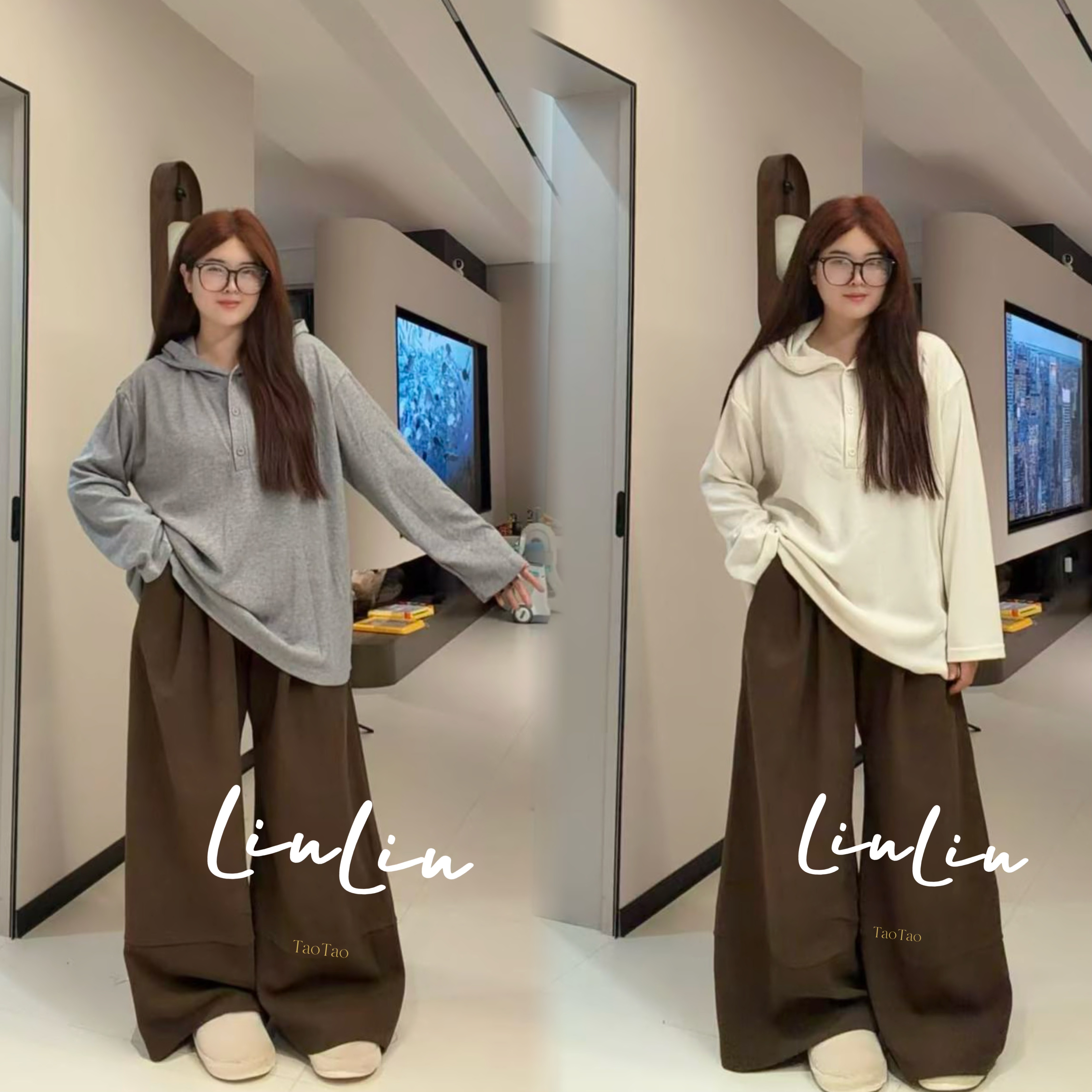 新款韩系大码胖mm休闲复古长袖连帽宽松显瘦T恤