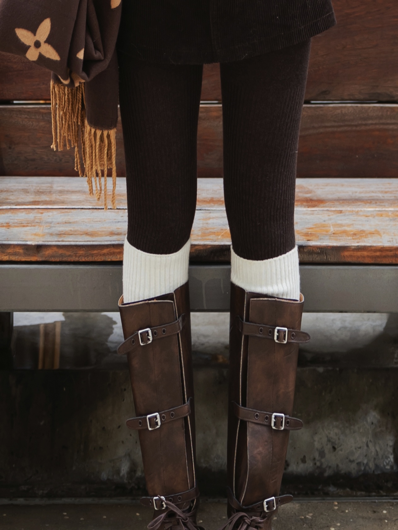 SISTER姐妹家时尚百搭绵羊毛竖条打底连裤袜