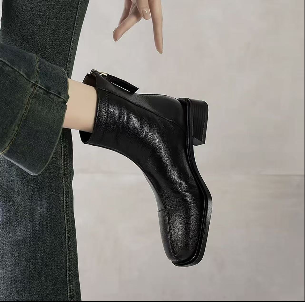 【品牌力荐】秋冬通勤百搭高级简约洋气短靴X291