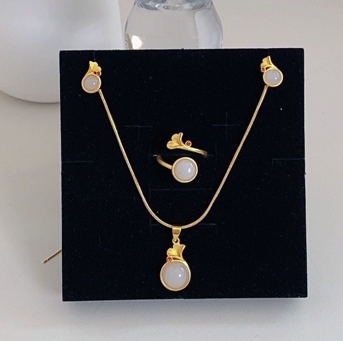 首饰项链耳环戒指三件套大众休闲优雅008