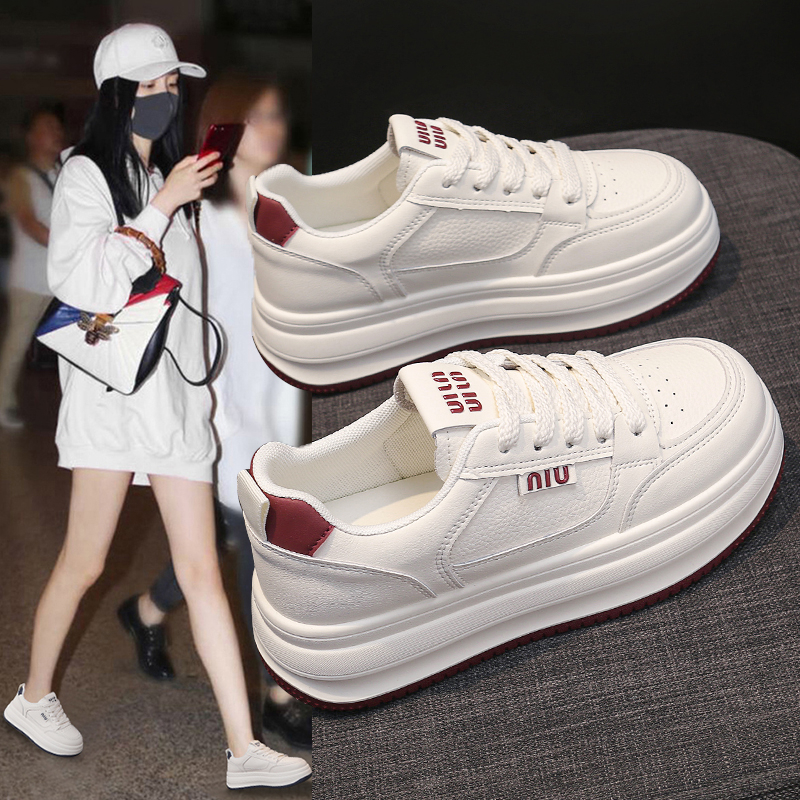 2025韩版女鞋厚底时尚百搭小白鞋休闲透气防滑板鞋学生校园休闲鞋