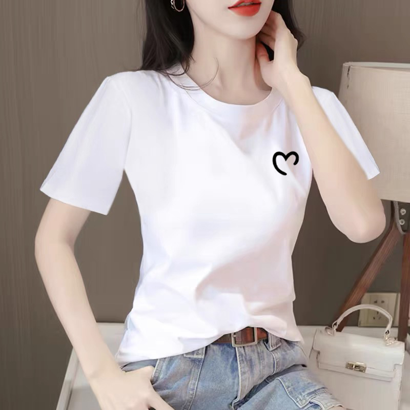 正肩显瘦短袖女t恤女夏季胖mm大码体恤圆领打底体恤修身半袖上衣