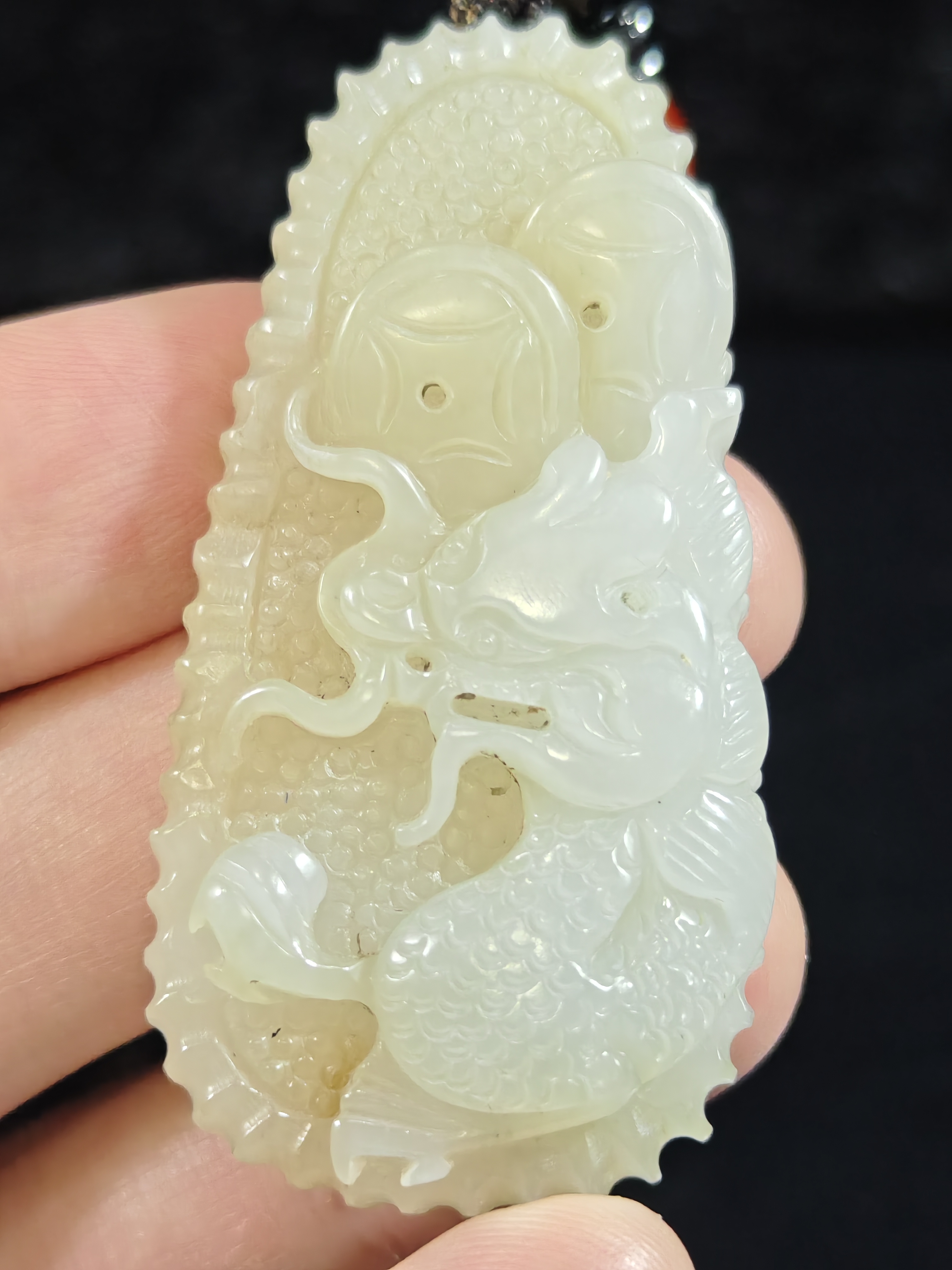 旧藏天然和田玉龙行天下财运亨通玉牌玉佩挂件吊坠35克60*38*10mm