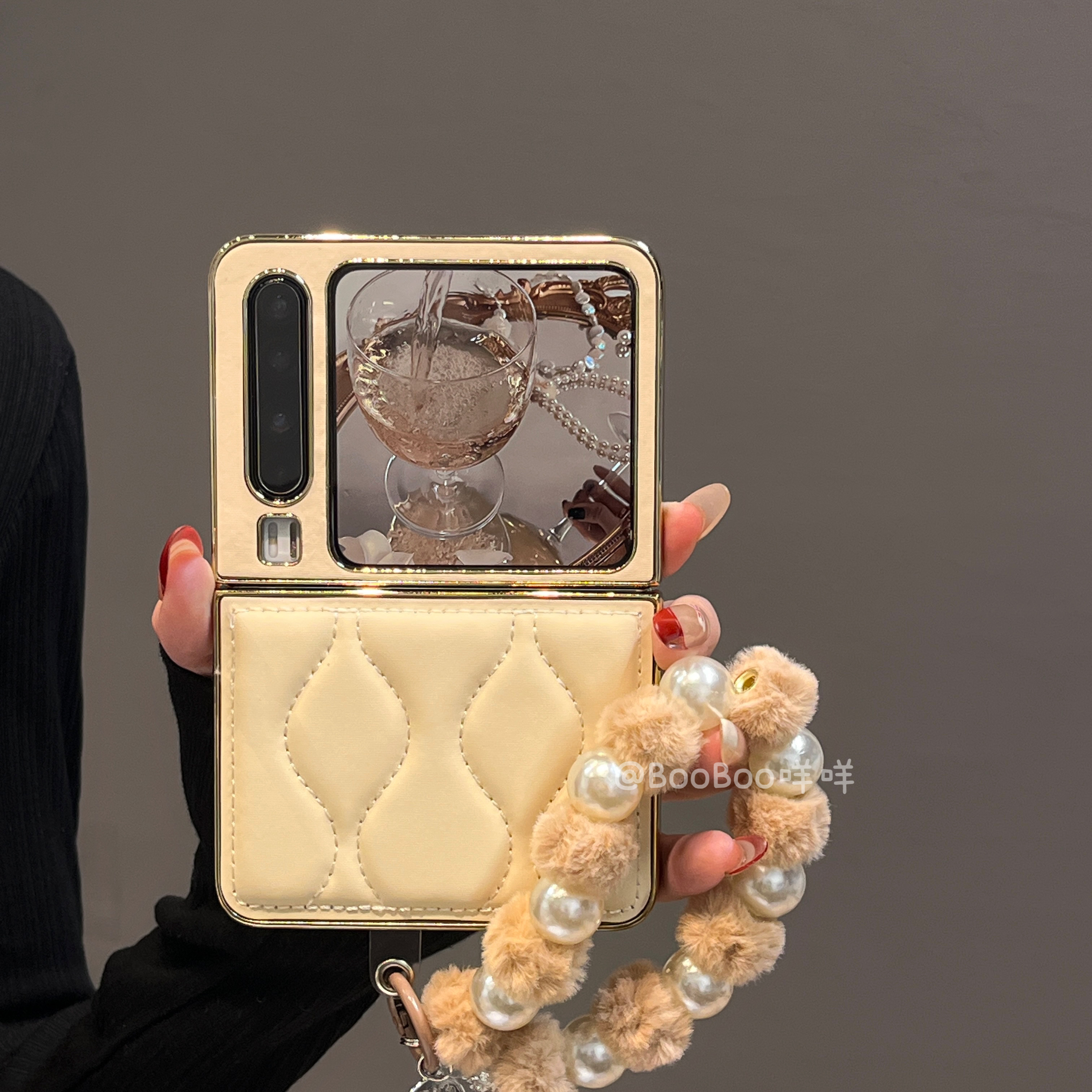 秋冬新款小香风羽绒服纹适用华为PuraX折叠屏手机壳p50Pocket2