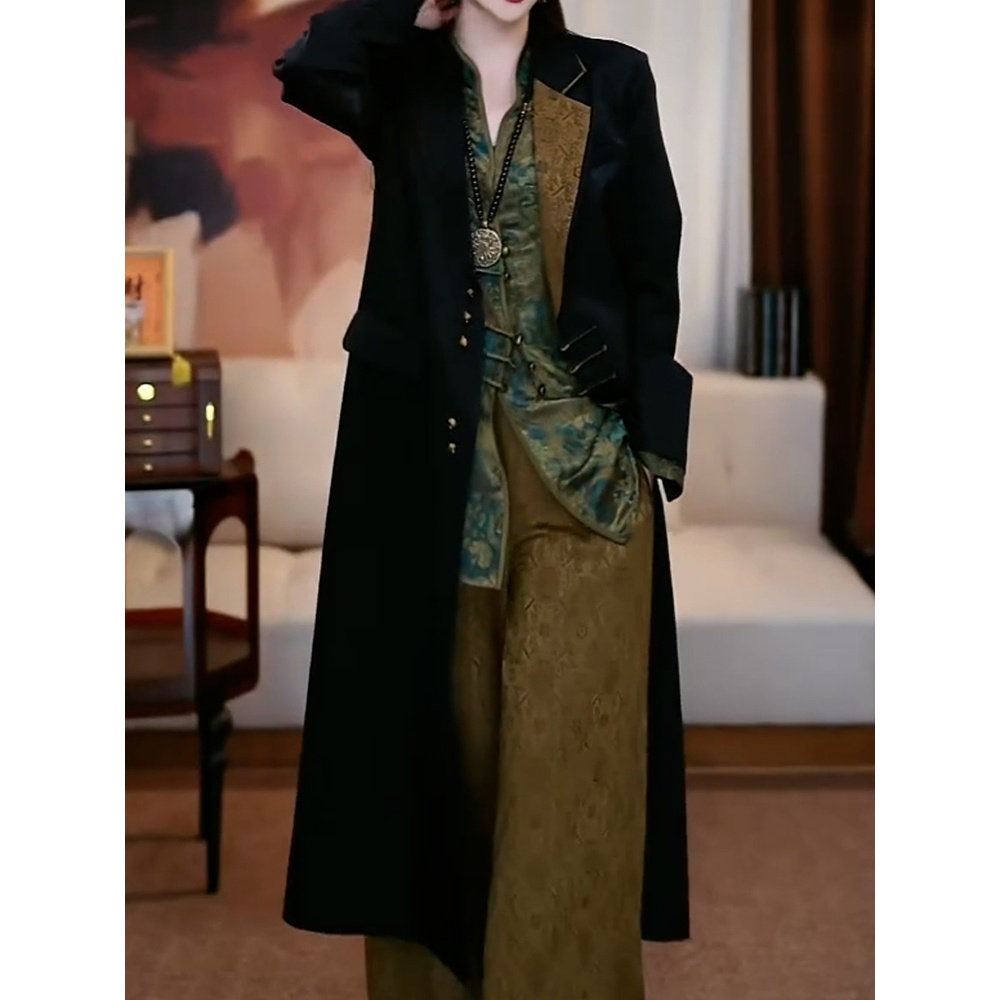 高级感轻奢贵夫人长款风衣女2025秋季新款端庄优雅遮肚子显瘦外套