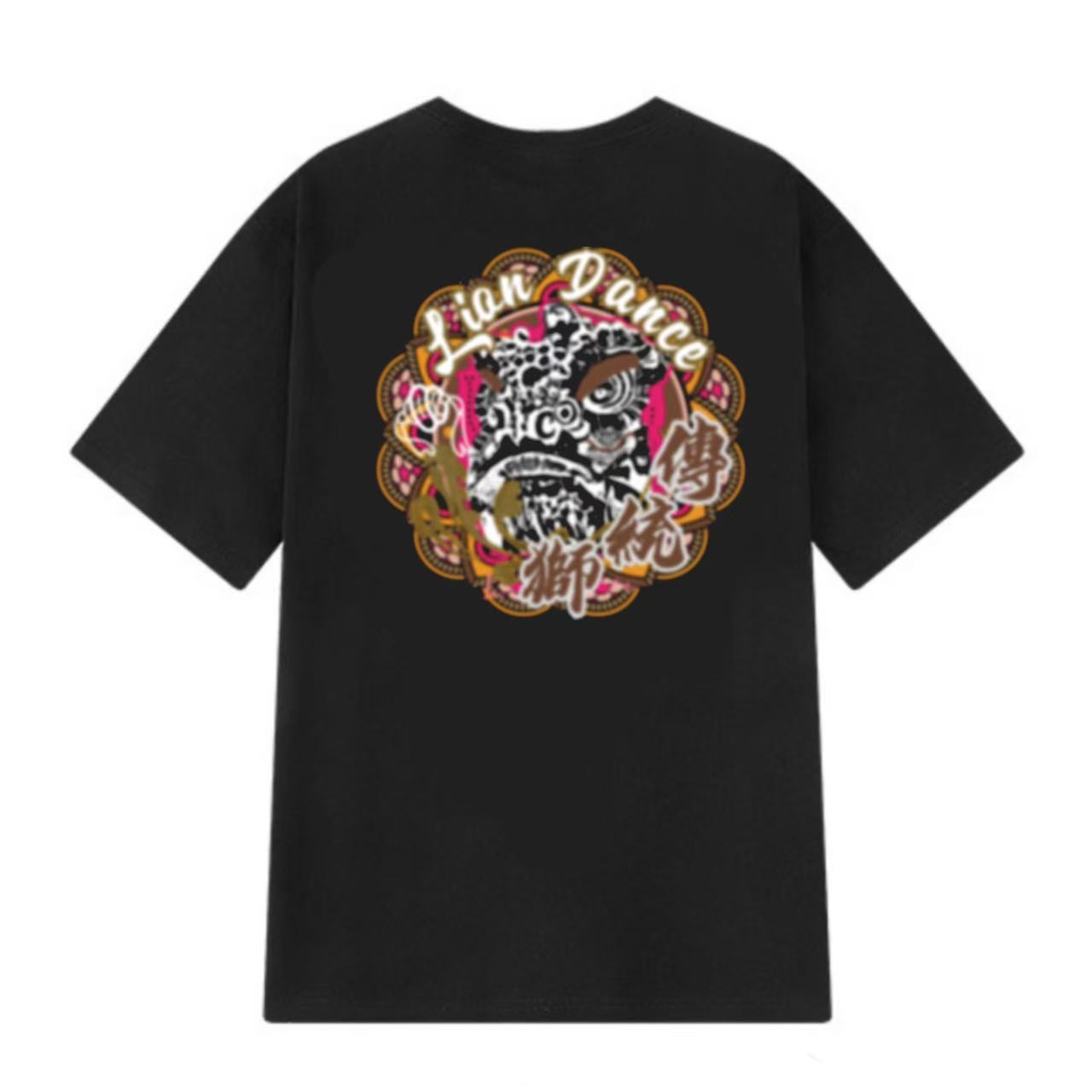 龙狮精神圆领宽松2025传统狮潮流国Lion Dance短袖T恤男女