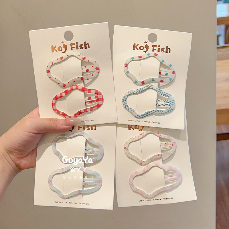 儿童多巴胺糖果色云朵发夹女孩前额刘海碎发神器宝宝侧边bb夹发卡