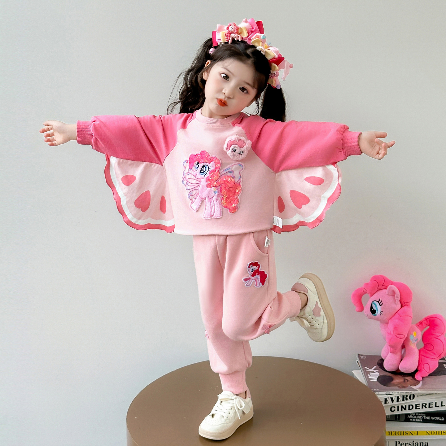 女童套装洋气甜美卡通儿童休闲卫衣两件套女孩宝宝春秋装2025新款