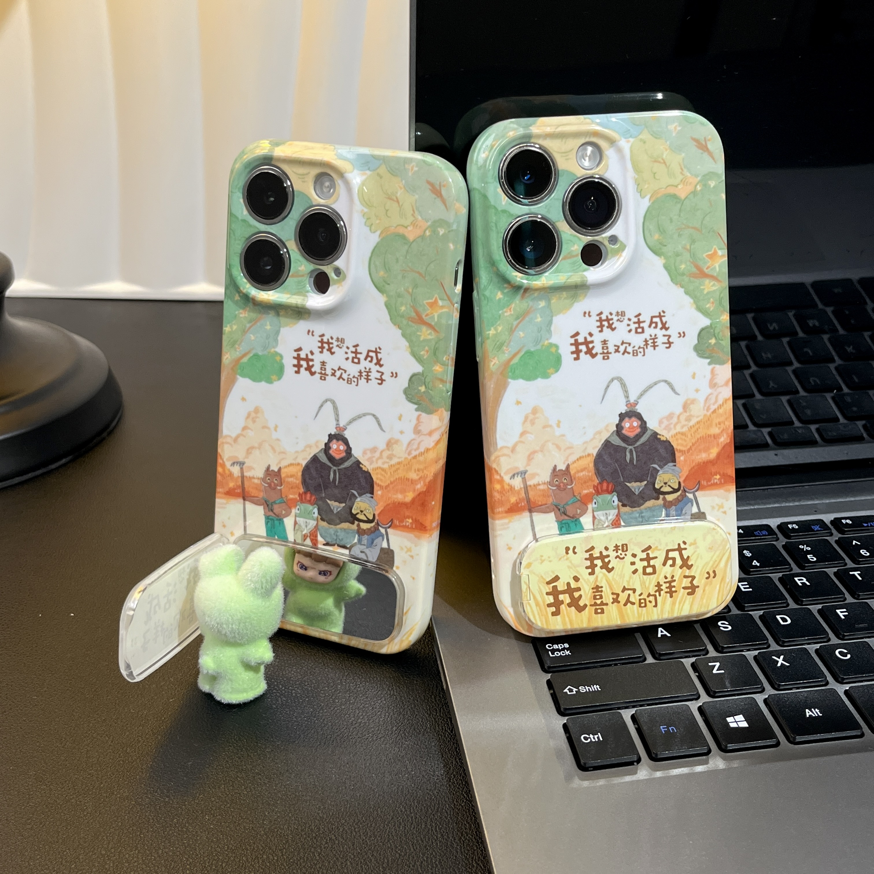 雅天立浪浪山小妖怪支架适用苹果16华为P70手机壳vivo小米15oppo