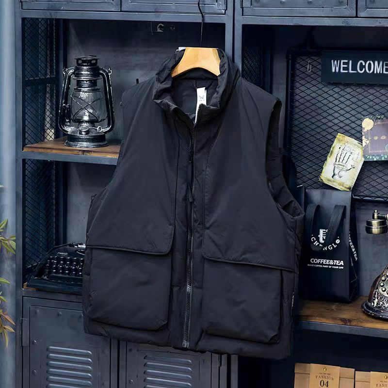 鸭绒工装男士马甲男冬季宽松潮牌加厚保暖男秋冬外穿背心外穿坎肩