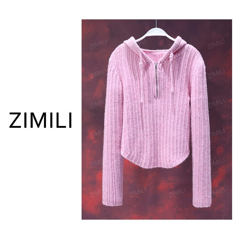 【亮哥欧货女装】冬季加厚羊毛《绒垛》藕粉色高领羊毛毛衣1960-E0