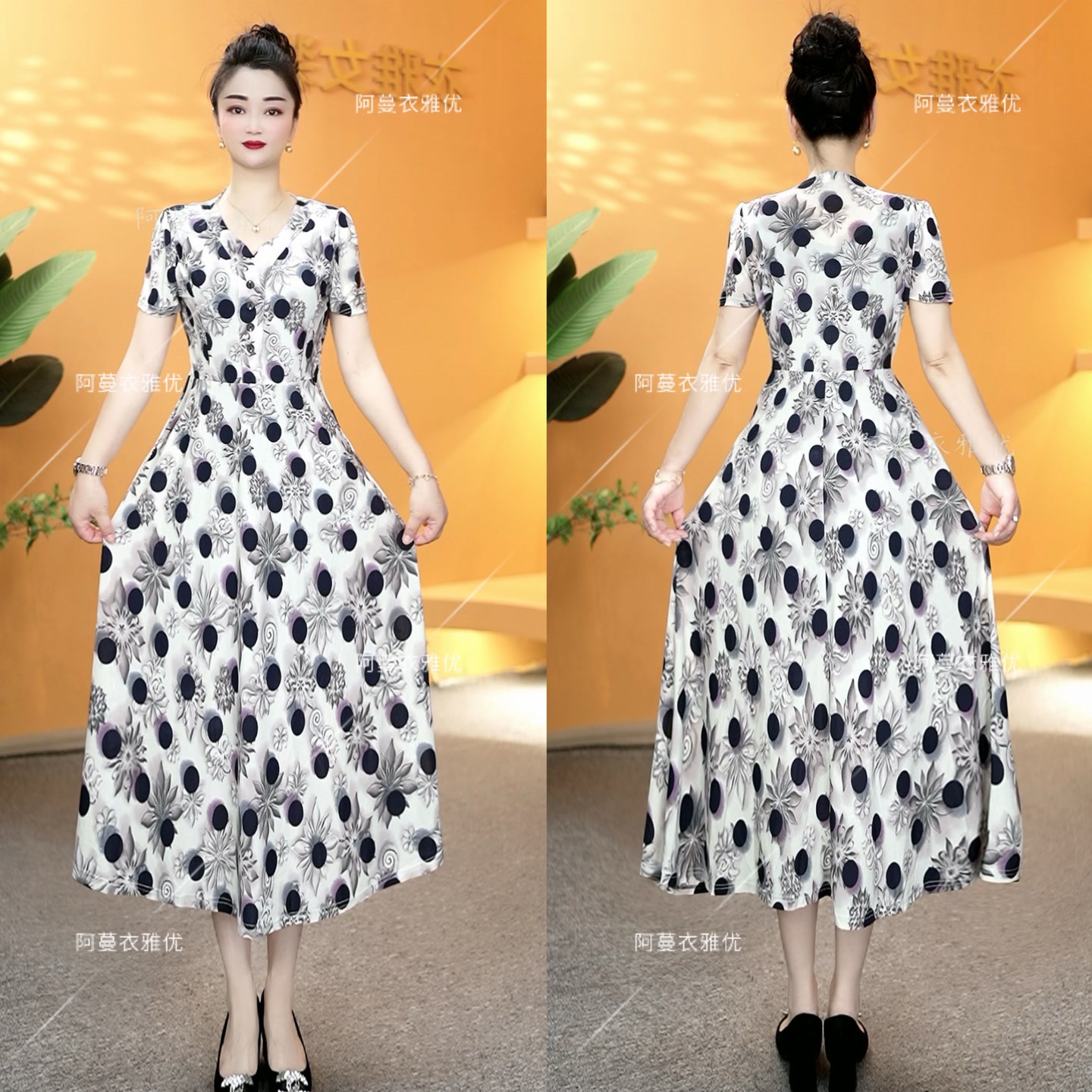 【衣雅严选】8086-1703#新款修身简约款面显瘦显高大码连衣裙